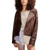 Lucky Brand Womens Women’s Classic Leather Moto Jacket(Chestnut)