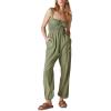Lucky Brand Womens Women’s Tie Front Utility Jumpsuit(Four Leaf Clover)