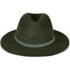 Lucky Brand Womens Wool Fedora Wide Brim Adjustable Hat with Faux Suede Tie (One Size Fits Most)(Olive)