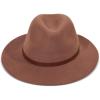 Lucky Brand Womens Wool Fedora Wide Brim Adjustable Hat with Faux Suede Tie (One Size Fits Most)(Whiskey)