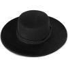 Lucky Brand Womens Wool Felt Fabric Wide Brim Ranger Boater Adjustable Hat (One Size Fits Most)(Boater – Black)