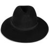 Lucky Brand Womens Wool Felt Fabric Wide Brim Ranger Boater Adjustable Hat (One Size Fits Most)(Ranger W/ Band – Black)