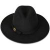 Lucky Brand Womens Wool Felt Fabric Wide Brim Ranger Boater Adjustable Hat (One Size Fits Most)(Ranger W/ Clip – Black)