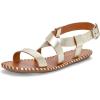 Lucky Brand Women’s Zelek Flat Sandal(Gold Platino)
