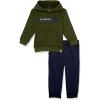 Lucky Brand baby-boys 2 Piece Fleece Hooded Jog Set(Olive / Black)