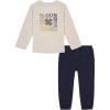 Lucky Brand baby-boys 2 Piece Knit Woven Set(Heather / Black)