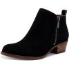 Lucky Brand womens BaselAnkle Bootie(Black/Natural Oiled Suede)