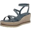 Lucky Brand womens Carolie Espadrille Wedge Sandal(Natural Blue)