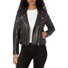 Lucky Brand womens Classic Leather Moto Jacket(Washed Black)