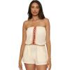 Lucky Brand womens Malaga Bandeau Romper, Crochet Trim, Casual, Beach Cover Ups for Women(Natural)