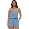 Lucky Brand womens Malaga Bandeau Romper, Crochet Trim, Casual, Beach Cover Ups for Women(Wisteria)
