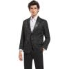 Lucky Floral Dinner Jacket, Skinny Fit, Two Button Closure, Notched Lapel(Black)