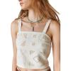 Lucky Brand Women’s Embroidered Crop Top(Turtledove)