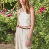 Lucky Brand Women’s Embroidered Crop Top(Turtledove)