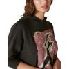 Lucky Brand Women’s Bowie Tour 83 Pullover(Black)