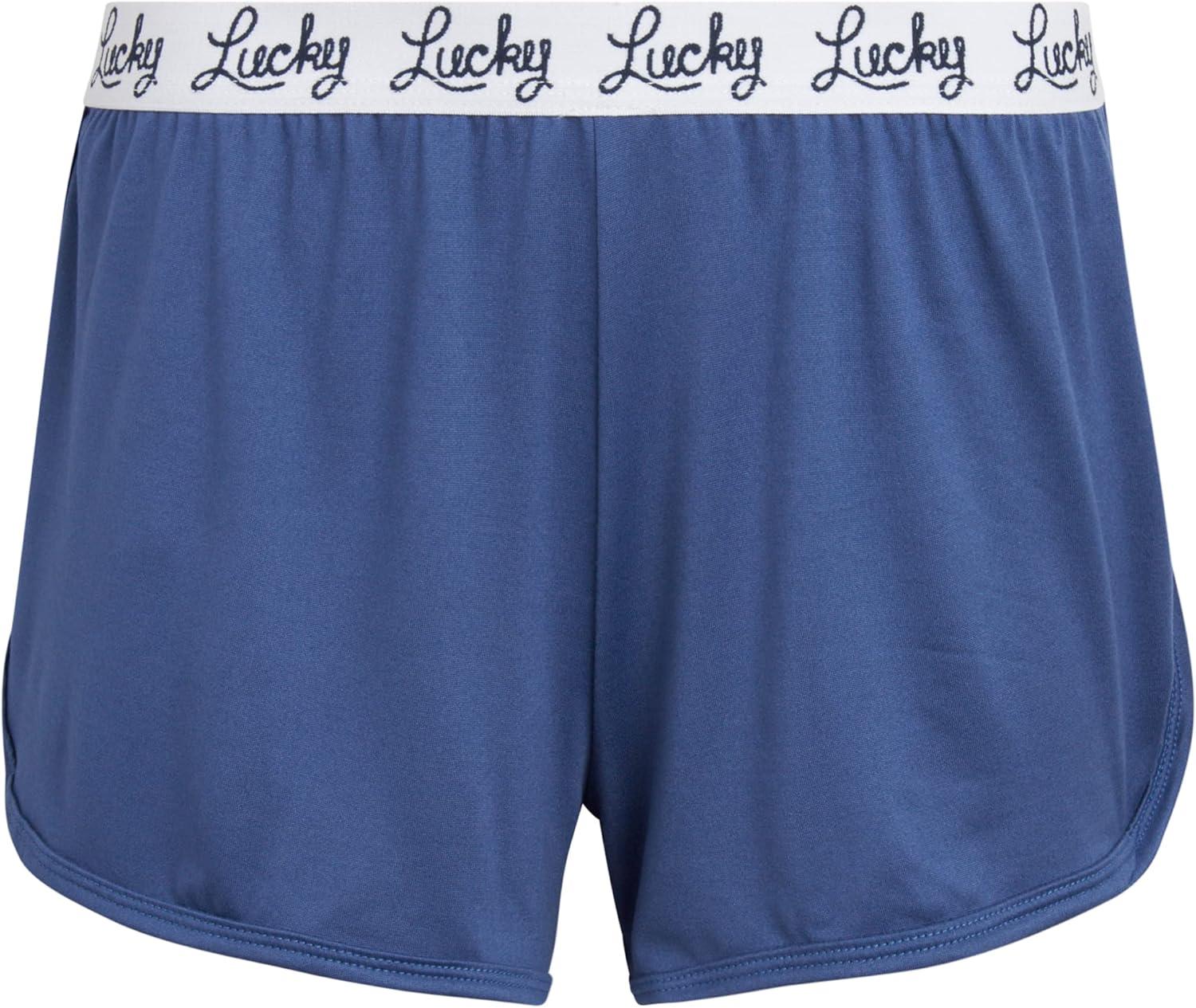 imageLucky Brand Womens Pajama Bottoms UltraSoft 2 Pack Sleep and Lounge Sweat Shorts Cortos de Pijama para MujerNavyFloral