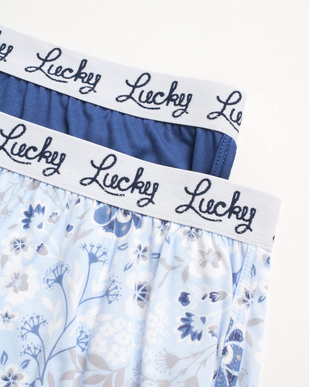 imageLucky Brand Womens Pajama Bottoms UltraSoft 2 Pack Sleep and Lounge Sweat Shorts Cortos de Pijama para MujerNavyFloral
