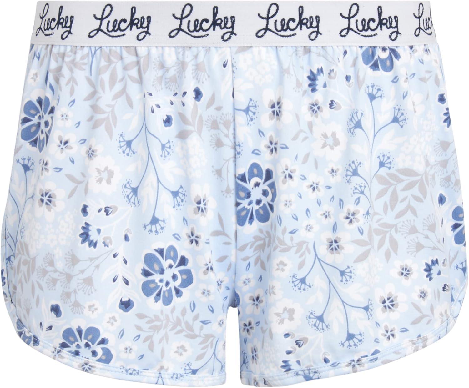 imageLucky Brand Womens Pajama Bottoms UltraSoft 2 Pack Sleep and Lounge Sweat Shorts Cortos de Pijama para MujerNavyFloral