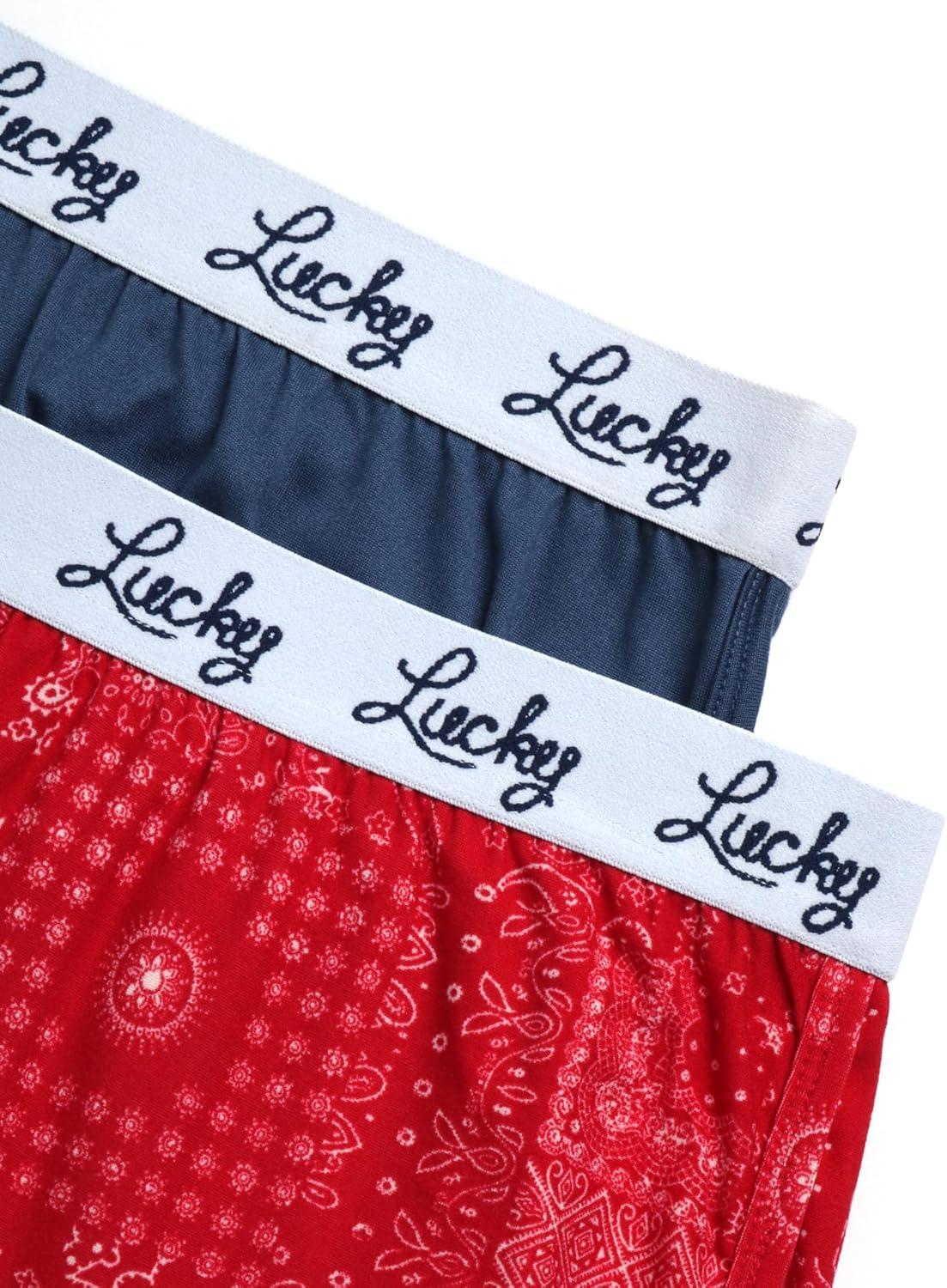 imageLucky Brand Womens Pajama Bottoms UltraSoft 2 Pack Sleep and Lounge Sweat Shorts Cortos de Pijama para MujerRed Bandana