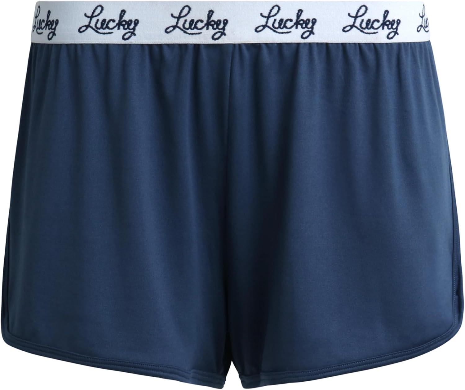 imageLucky Brand Womens Pajama Bottoms UltraSoft 2 Pack Sleep and Lounge Sweat Shorts Cortos de Pijama para MujerRed Bandana