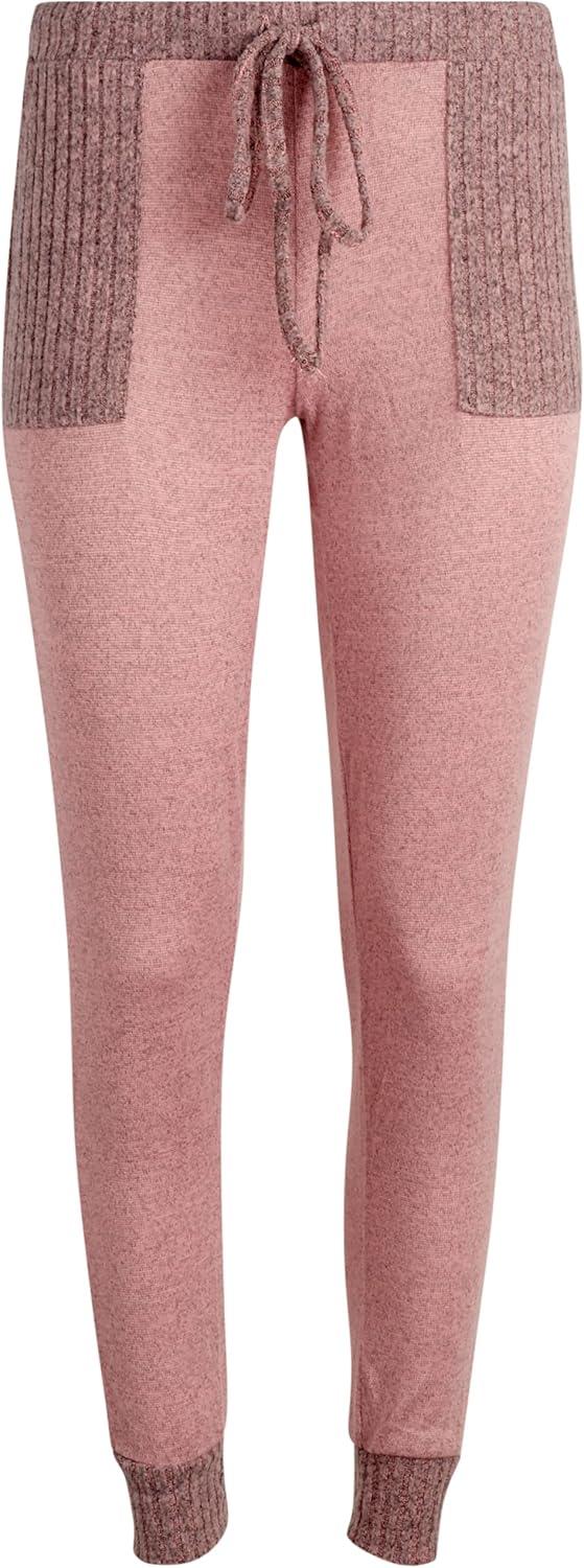 imageLucky Brand Womens Pajama Set 2 Piece Ribbed Hacci Long Sleeve and Joggers SleepwearPink Heather