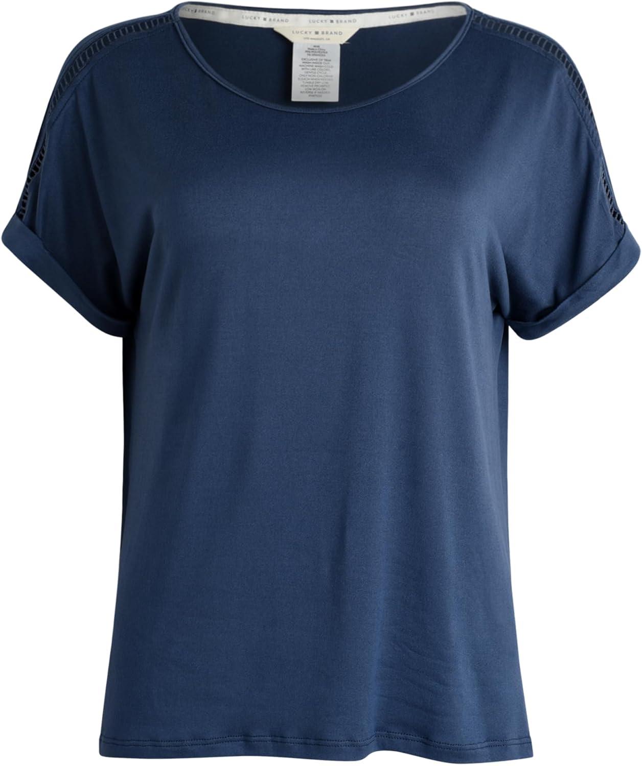 imageLucky Brand Womens Pajama Set  4 Piece Sleep Shirt Tank Top Pajama Pants Lounge Shorts SXLVintage Indigo