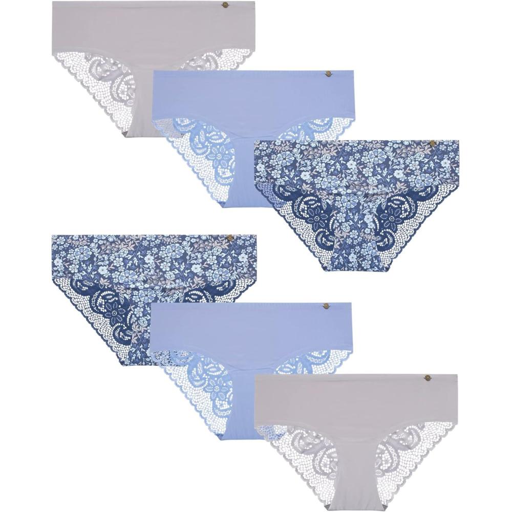 imageLucky Brand Womens Hipster Briefs 6PackIndigoBlueSilver Sconce