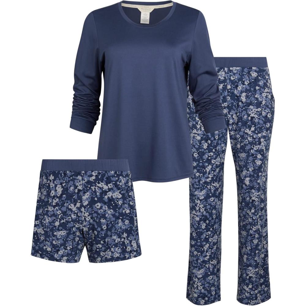 imageLucky Brand Womens Pajama Set 3PieceDenim Blue