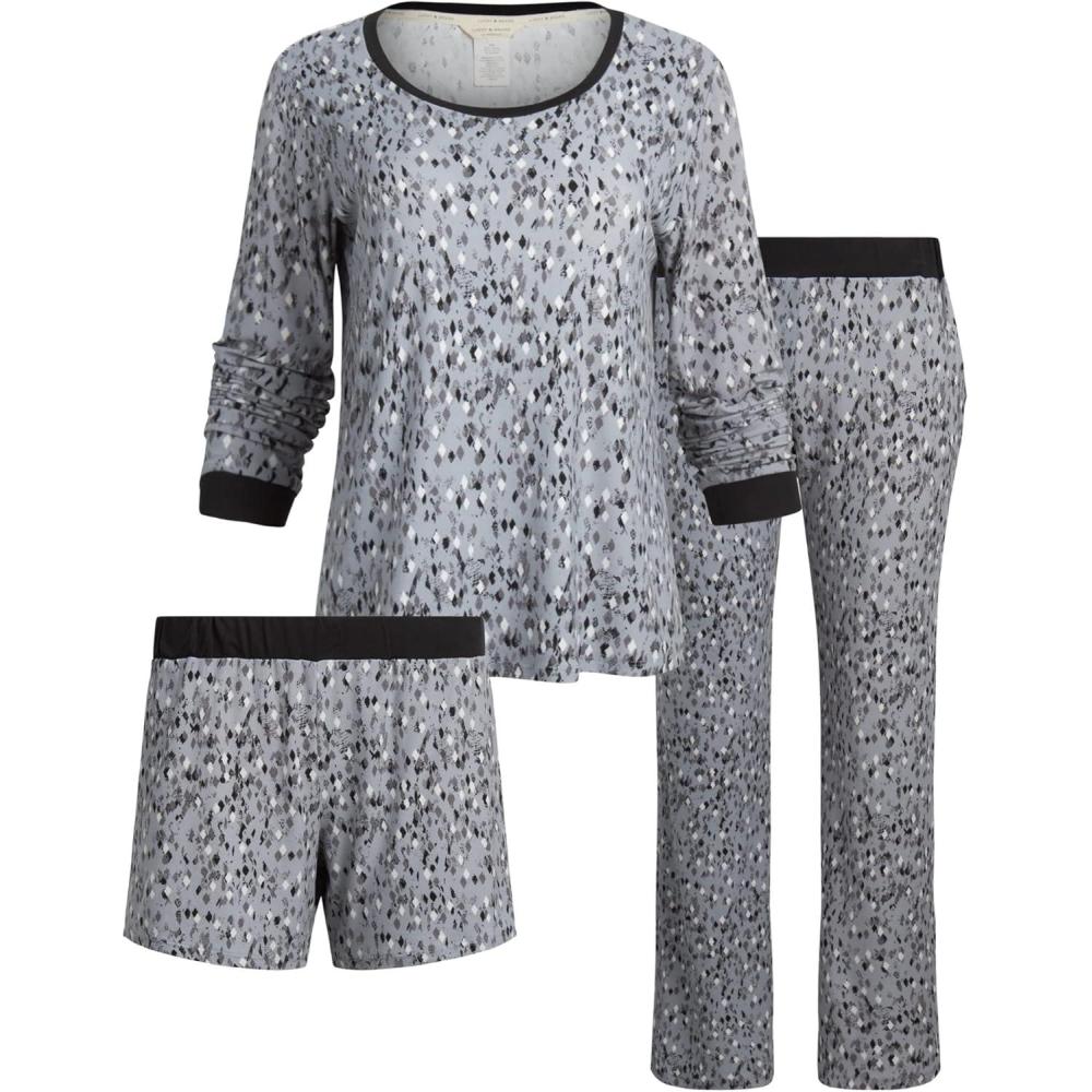 imageLucky Brand Womens Pajama Set 3PieceDiamond Snake Geo