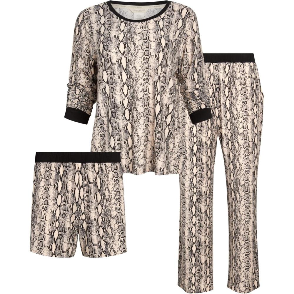 imageLucky Brand Womens Pajama Set 3PieceSoft Snake