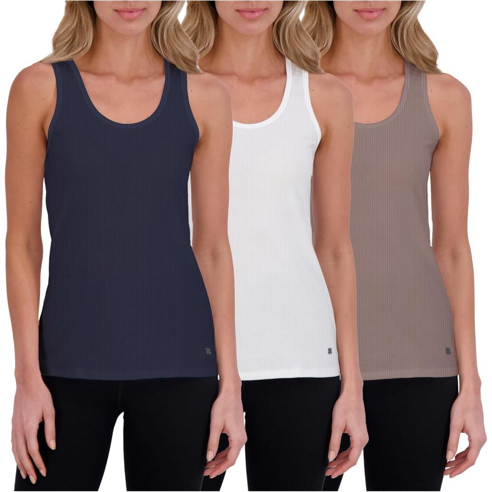 imageLucky Brand Womens Tank Top  3 Pack Stretch Cotton Scoop Neck Ribbed Sleeveless TShirt Camiseta sin Mangas para MujerNavy