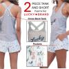 Lucky Brand Womens 2 Piece Lounge Set, Lightweight Soft Pajamas Sleepwear Crossback Tank Top and Sleep Shorts(Grey/Nanette Floral)