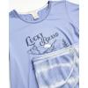 Lucky Brand Women’s 2 Piece Pajama Set, Roll Sleeve Top & Shorts, Casual Sleepwear and Loungewear, Cozy Soft Pjs(Blue Tie Dye)