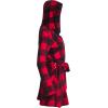 Lucky Brand Women’s Bathrobe Fleece Shawl Collar Belted Robe with Hood(Black/Red)