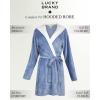 Lucky Brand Women’s Bathrobe Fleece Shawl Collar Belted Robe with Hood(Blue)