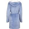 Lucky Brand Women’s Bathrobe Fleece Shawl Collar Belted Robe with Hood(Blue)