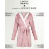 Lucky Brand Women’s Bathrobe Fleece Shawl Collar Belted Robe with Hood(Pink)