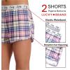 Lucky Brand Women’s Pajama Bottoms – Ultra-Soft 2 Pack Sleep and Lounge Sweat Shorts, Cortos de Pijama para Mujer(Pink/Blue Plaid)