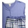 Lucky Brand Women’s Pajama Set – 2 Piece Henley Sleep Shirt and Lounge Pants – Silky Soft Sleepwear for Women(Simple Gingham/Persian Violet)