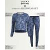 Lucky Brand Women’s Pajama Set – 2 Piece Long Sleeve Sleep Shirt and Jogger Pants with Velour Trim (S-XL)(Spots in Motion)
