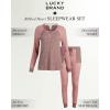 Lucky Brand Women’s Pajama Set – 2 Piece Ribbed Hacci Long Sleeve and Joggers Sleepwear(Pink Heather)