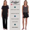 Lucky Brand Women’s Pajama Set – 4 Piece Sleep Shirt, Tank Top, Pajama Pants, Lounge Shorts (S-XL)(Black Bandana)