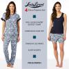 Lucky Brand Women’s Pajama Set – 4 Piece Sleep Shirt, Tank Top, Pajama Pants, Lounge Shorts (S-XL)(Blue)