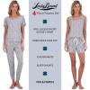 Lucky Brand Women’s Pajama Set – 4 Piece Sleep Shirt, Tank Top, Pajama Pants, Lounge Shorts (S-XL)(Grey Floral)