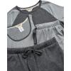 Lucky Brand Women’s Pajama Set – 4 Piece Sleep Shirt, Tank Top, Pajama Pants, Lounge Shorts (S-XL)(Heather Grey)