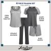 Lucky Brand Women’s Pajama Set – 4 Piece Sleep Shirt, Tank Top, Pajama Pants, Lounge Shorts (S-XL)(Heather Grey)