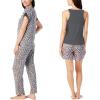 Lucky Brand Women’s Pajama Set – 4 Piece Sleep Shirt, Tank Top, Pajama Pants, Lounge Shorts (S-XL)(Leopard)