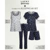 Lucky Brand Women’s Pajama Set – 4 Piece Sleep Shirt, Tank Top, Pajama Pants, Lounge Shorts (S-XL)(Navy)