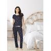 Lucky Brand Women’s Pajama Set – 4 Piece Sleep Shirt, Tank Top, Pajama Pants, Lounge Shorts (S-XL)(Navy Stars)
