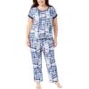 Lucky Brand Women’s Pajama Set – 4 Piece Sleep Shirt, Tank Top, Pajama Pants, Lounge Shorts (S-XL)(Winter Tye Dye)